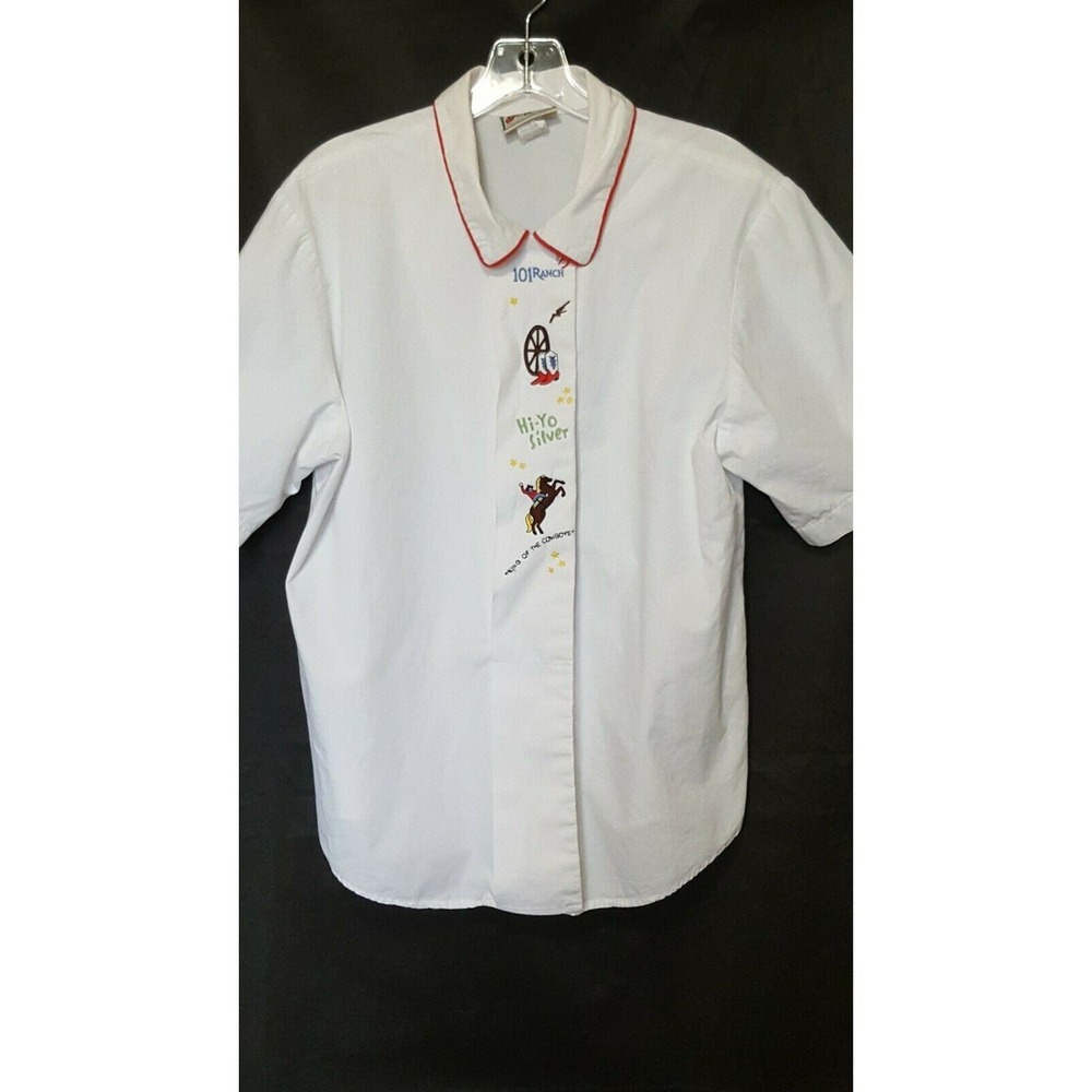 Pine Cove Women's Shirt 14 Vintage Short Sleeve Button front Western Cowboy